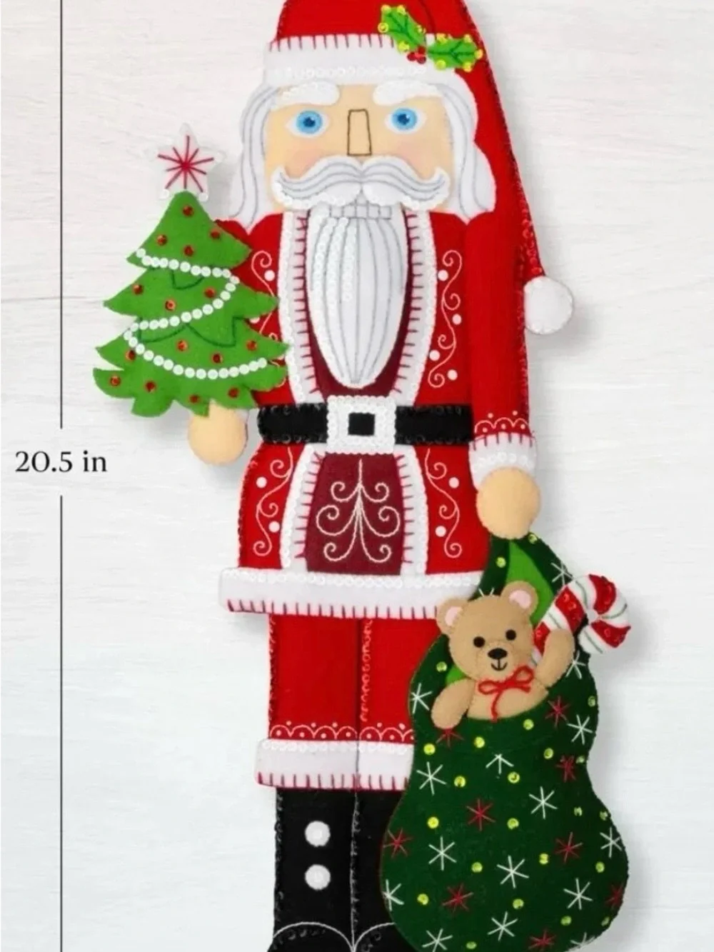 Bucilla Nutcracker Santa Wall Hanging - Seasonal Felt Home Decor #89775E